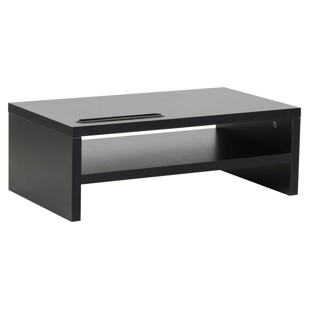 Mind Reader Monitor Stand With Phone Slot And Storage Shelf, 5-1/2inH x 9inW x 15-3/4inD, Black MPN:MDFSLOT-BLK