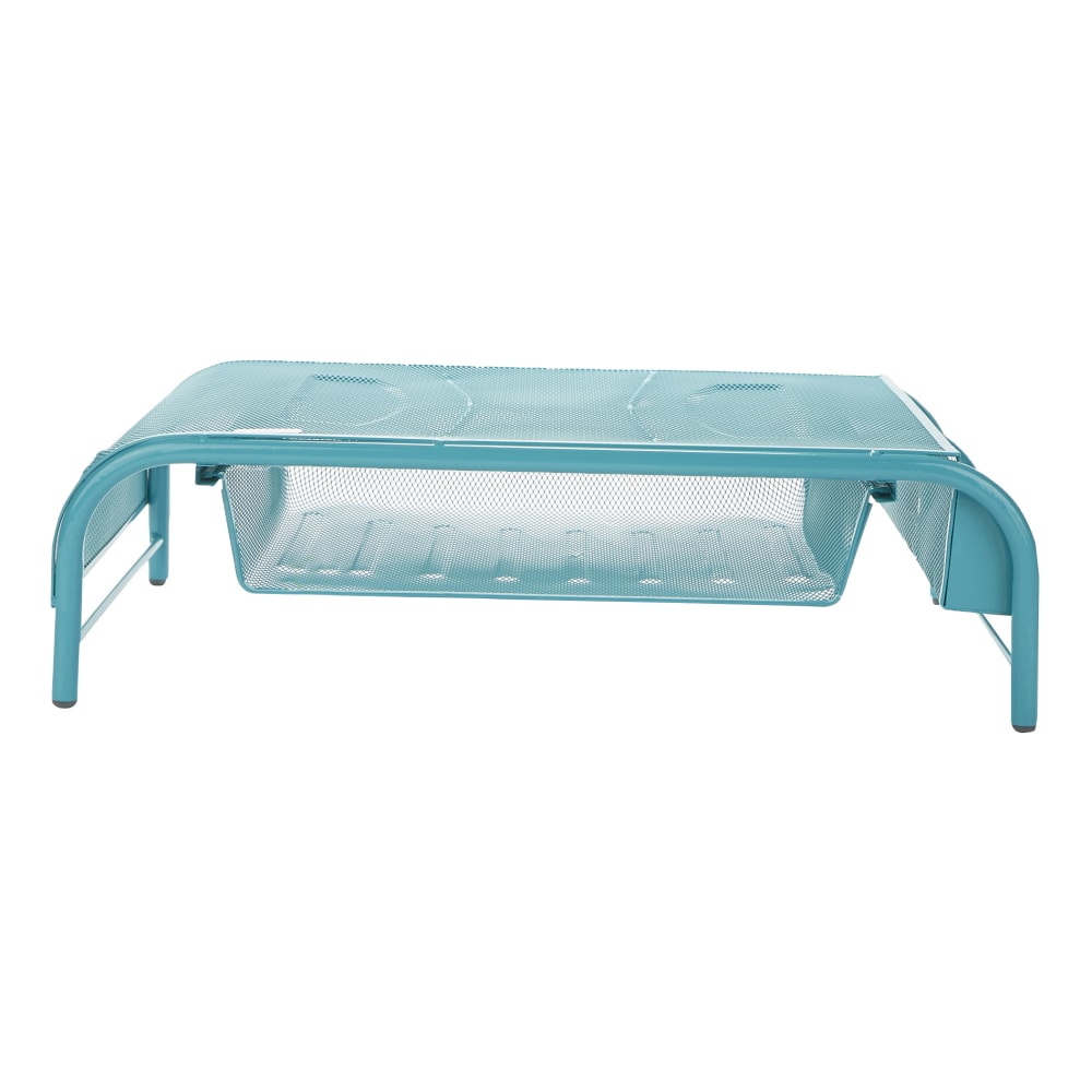 Mind Reader Metal Mesh Monitor Stand, 5-1/2inH x 11-1/2inW x 20inD, Turquoise MPN:MESHMONSTA-TUR