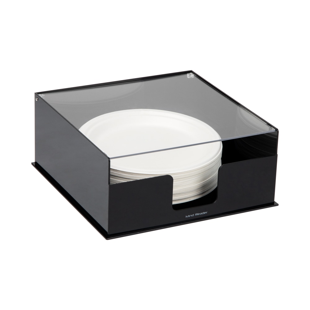 Mind Reader Covered Plate Dispenser, 5inH x 11inW x 11inL, Black MPN:PSTOR-BLK