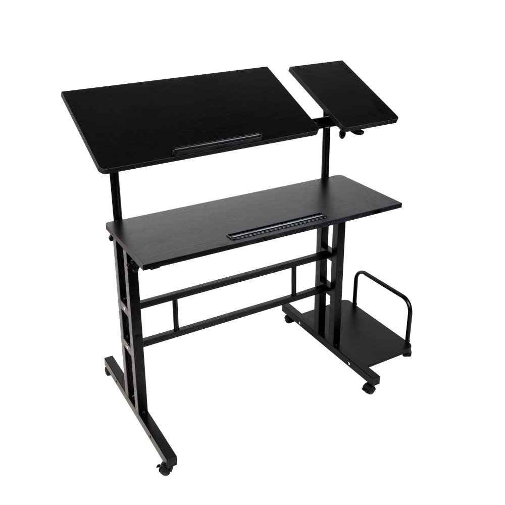 Mind Reader 19.5inW Standing Desk Adjustable Height Laptop Workstation, Black MPN:SDROLLXL-BLK