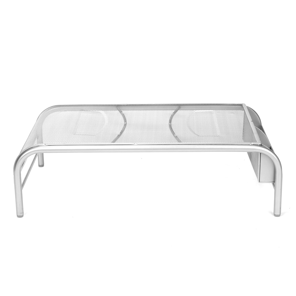 Mind Reader Monitor Stand With 2 Side Storage Compartment, 5-1/2inH x 11-1/2inW x 20inL, Silver MPN:MESHM-SIL