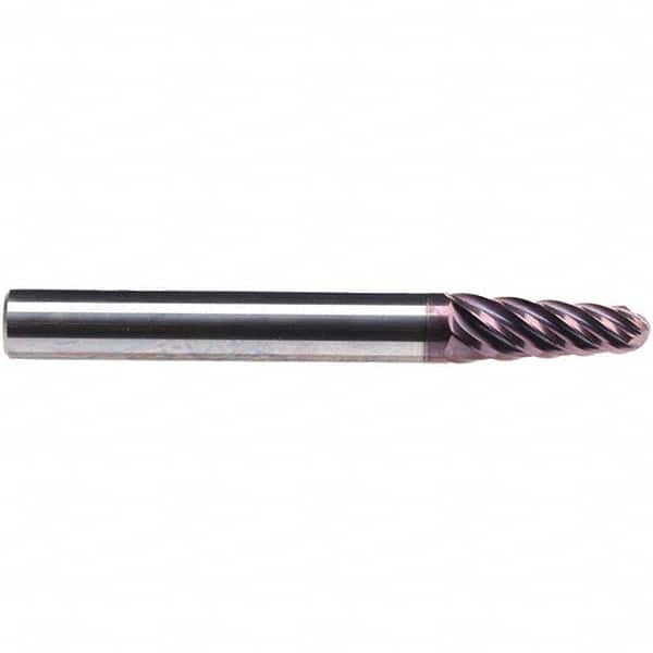 Tapered End Mill: 4 deg Angle per Side, 13.57 mm Small Dia, 34.00 mm LOC, 6 Flute, Solid Carbide, Ball End MPN:2679A.04060A