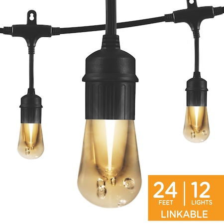 Cafe Lights, 24 ft., 12 Bulb MPN:35629