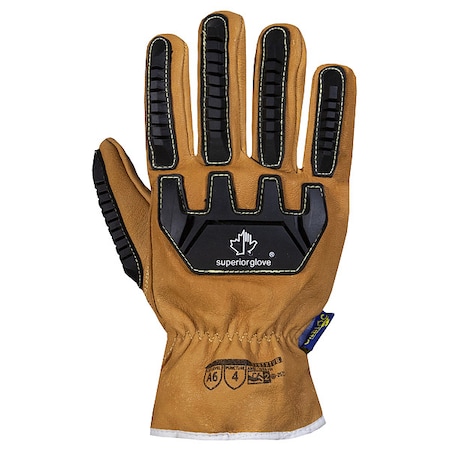 Leather Drivers Gloves, Safety Cuff, Keystone Thumb, Tan / Tan, S, 1 PR MPN:378TXTVB-S