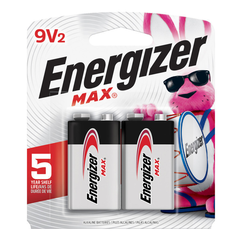 Energizer Max 9-Volt Alkaline Batteries, Pack Of 2 (Min Order Qty 10) MPN:522BP-2