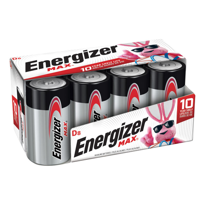 Energizer Max D Alkaline Batteries, Pack Of 8 (Min Order Qty 6) MPN:E95FP-8