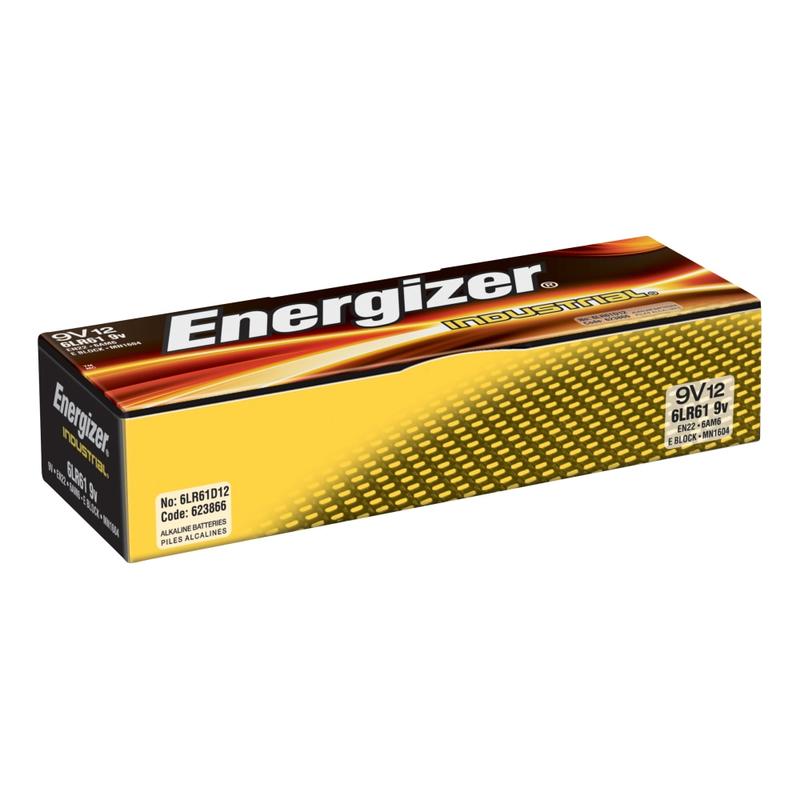 Energizer Industrial Alkaline 9-Volt Batteries, Pack Of 12 (Min Order Qty 4) MPN:EN22