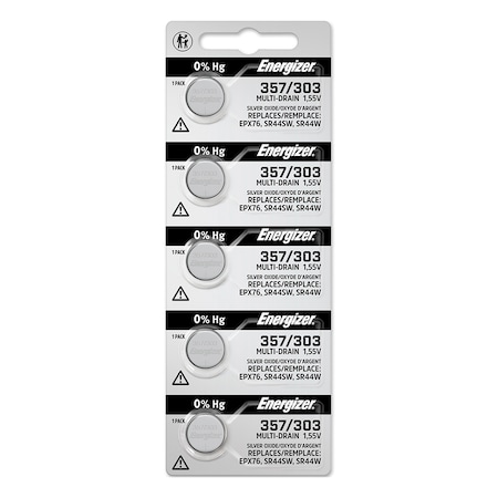 Button Cell Battery, 357, 1.55V, PK5 MPN:357-303TZ