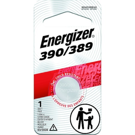 Energizer 389 Silver Oxide Button Battery, 1 Pack - For Multipurpose - 1.5 V DC - 1 Each MPN:389BPZ