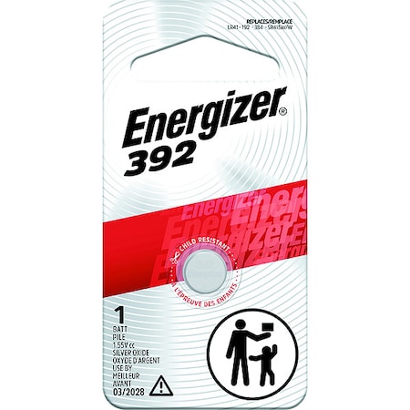 Energizer 392 Silver Oxide Button Battery, 1 Pack - For Watch - 1.5 V DC - 1 Pack MPN:392BPZ