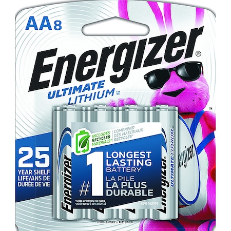 Ultimate Lithium, AA Lithium Battery, 1.5 V DC, PK8 MPN:L91SBP-8