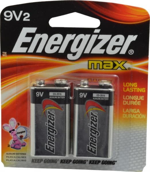 2 Qty 1 Pack Size 9V, Alkaline, 2 Pack, Standard Battery MPN:522BP-2