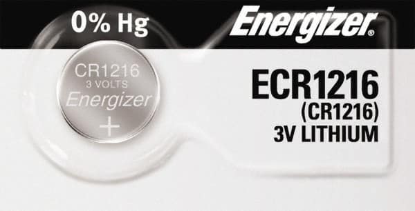 Button & Coin Cell Battery: Size CR1216, Lithium-ion MPN:ECR1216