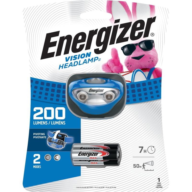 Energizer Vision LED Headlamp - LED - 100 lm Lumen - 3 x AAA - Battery - Impact Resistant, Water Resistant - Blue - 1 / Pack (Min Order Qty 4) MPN:HDA32E