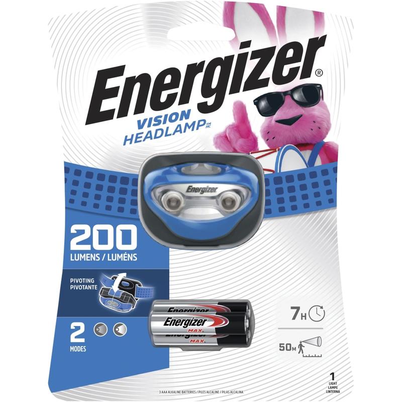 Energizer Vision LED Headlamp - LED - 80 lm Lumen - 3 x AAA - Battery - Blue - 4 / Carton MPN:HDA32ECT