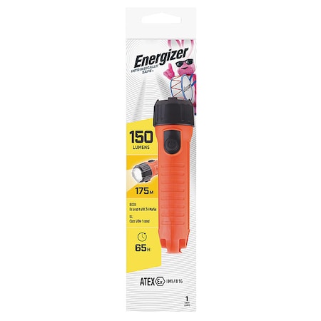 Orange LED Handheld Flashlight, Alkaline D, 60lm MPN:ENISHH25E