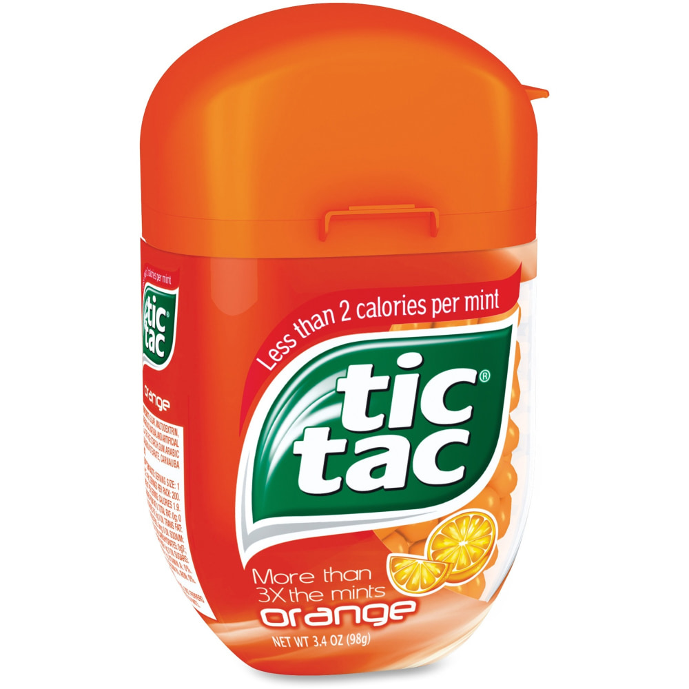 Tic Tac Breath Mints - Orange - Resealable Container - 3.40 oz - 4 / Pack MPN:SN00633