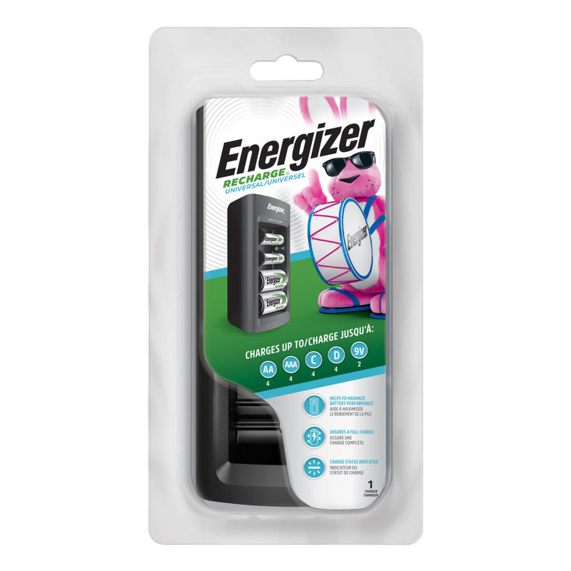 Energizer Recharge Universal Battery Charger, For AA/AAA/C/D/9V Batteries (Min Order Qty 2) MPN:CHFC
