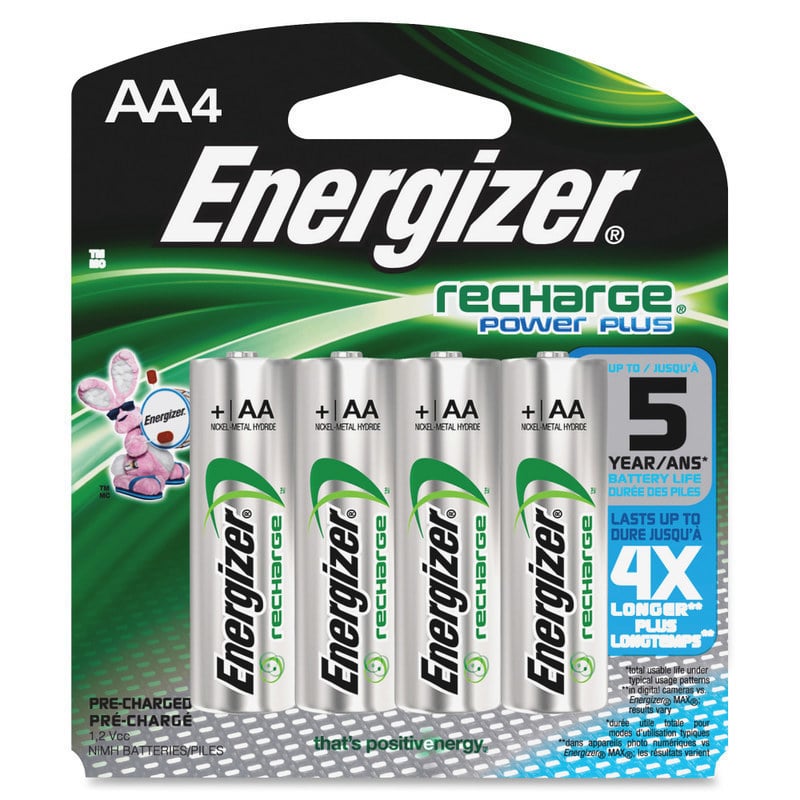 Energizer Recharge Power Plus Rechargeable AA Battery 4-Packs - For Multipurpose - Battery Rechargeable - AA - 2300 mAh - 1.2 V DC - 4 / Carton MPN:NH15BP4CT