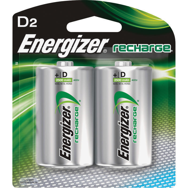 Energizer Recharge Universal Rechargeable D Battery 2-Packs - For Multipurpose - Battery Rechargeable - D - 2500 mAh - 24 / Carton MPN:NH50BP2CT Energizer Recharge Universal Rechargeable D Battery 2-Packs - For Multipurpose - Battery Rechargeable - D - 2500 mAh - 24 / Carton MPN:NH50BP2CT