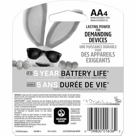 Enr NH15BP-4.06 Rech AA-4 2300 Mah 22% MPN:NH15BP-4