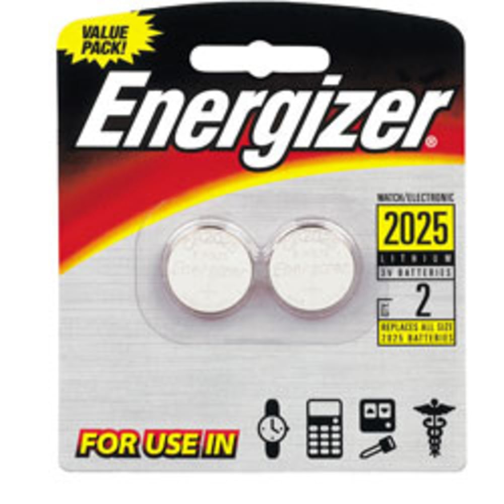 Energizer 3-Volt Lithium Calculator/Watch Batteries, 2025, Pack Of 2 (Min Order Qty 14) MPN:2025BP-2