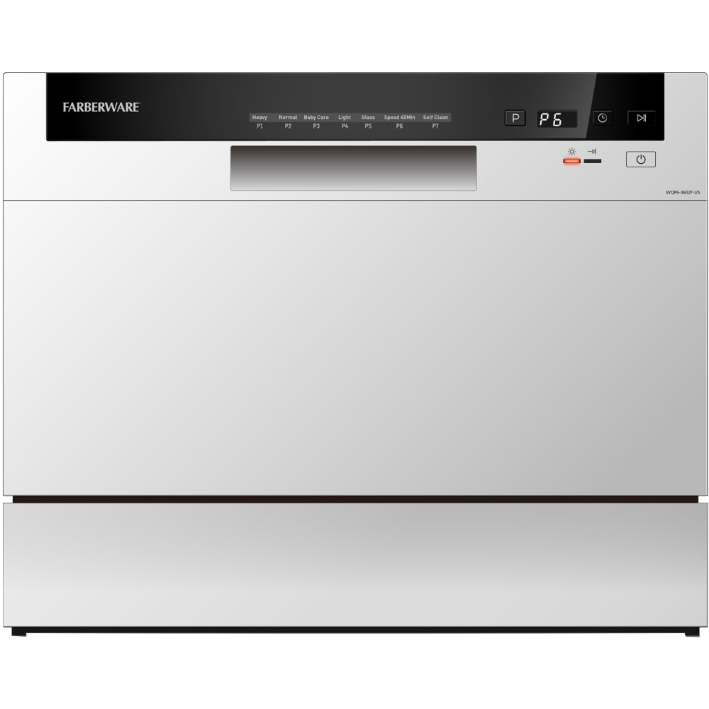 Farberware Professional FCD06 Counter-Top Dishwasher, 17-1/4inH x 21-13/16inW x 21-3/4inD, White MPN:FCD06ABBWHA