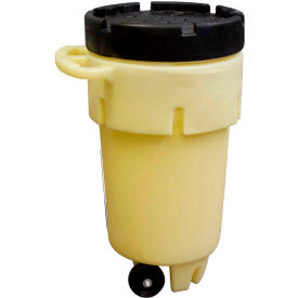 ENPAC® 1159-YE Wheeled Poly-SpillPack Drum - 50 Gallon Capacity Yellow with Black Easy-Off Lid 1159-YE