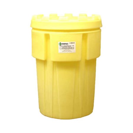 Open Head Salvage Drum, Polyethylene, 103 gal, Unlined, Yellow MPN:1040-YE