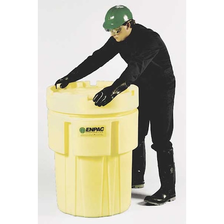 Open Head Salvage Drum, Polyethylene, 65 gal, Unlined, Yellow MPN:1065-YE