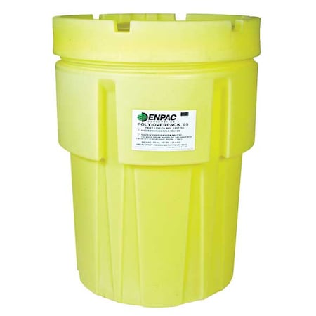 Open Head Salvage Drum, Polyethylene, 95 gal, Unlined, Yellow MPN:1095-YE