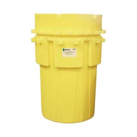 Open Head Salvage Drum, Polyethylene, 180 gal, Unlined, Yellow MPN:1180-YE