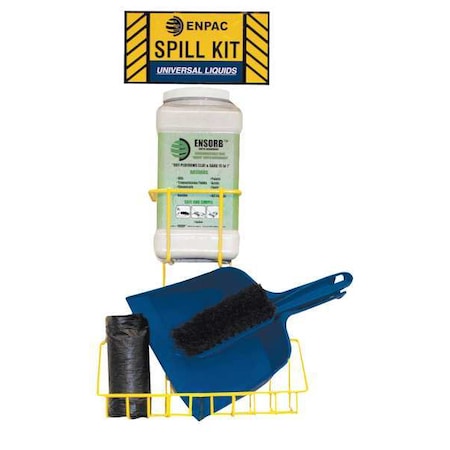 Spill Control Station, 1 gal Volume Absorbed per Kit, 1 gal Capacity, Wall Mounted Rack, Yellow, 16 MPN:13-ESS