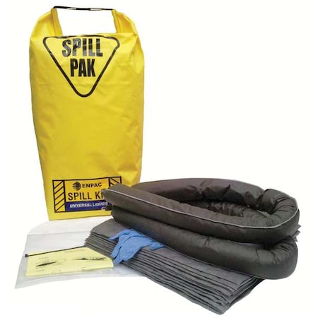 Vehicle Spill Kit, 5 gal Volume Absorbed per Kit, 5 gal Capacity, Bag, Yellow, 18 MPN:13-KTSSO