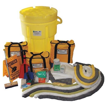 Spill Kit, 95 gal Capacity, Drum, Yellow, 14 MPN:13-WSHT95