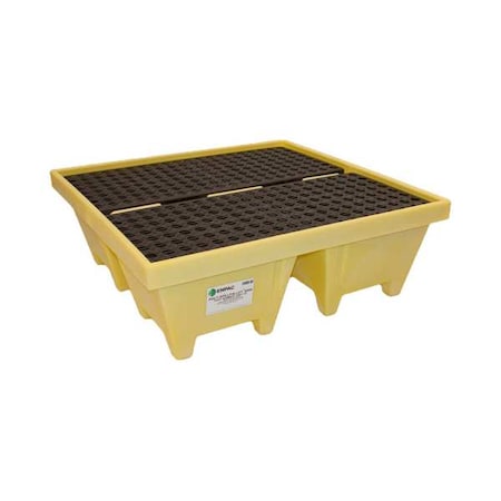 Spill Pallet, 83 gal Spill Capacity, 4 Drums, 6, 000 lb Load Capacity, High Density Polyethylene MPN:5001-YE