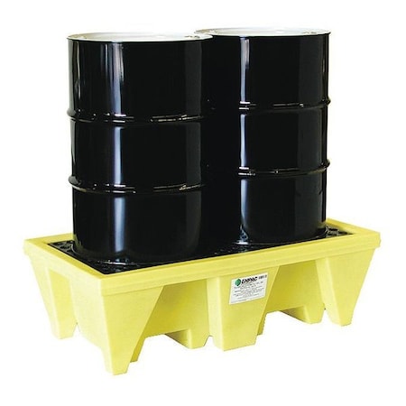 Spill Pallet, 58 gal Spill Capacity, 2 Drums, 2, 000 lb Load Capacity MPN:5253-YE