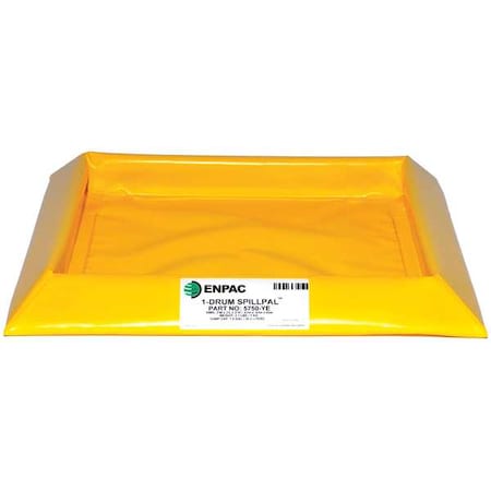 Spill Containment Tray, 8 gal Spill Capacity, 1 Drums, 2 lbs. Load Capacity, PVC Fabric MPN:5750-YE