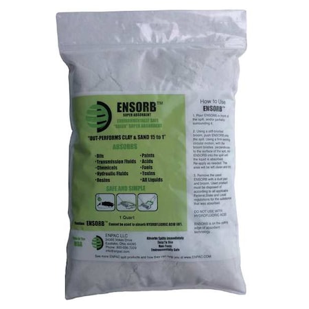 Solidifer, 2 gal Absorbed per Package, Bag, Perlite, White MPN:ENP D208CS