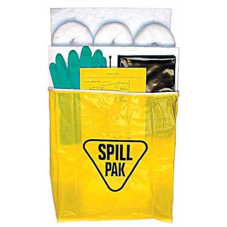 Spill Kit, 6 gal Volume Absorbed per Kit, 6 gal Capacity, Bag, Yellow, 22 MPN:ENP D715