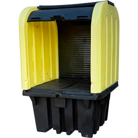 ENPAC IBC Roll Top Hardcover Spill Pallet with Drain Yellow/Black 4070-YE-D
