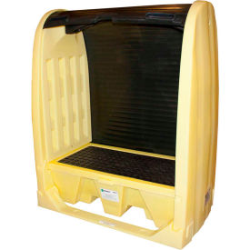 ENPAC® 4062-YE-D 2-Drum Hardcover & Spillpallet with Drain - 66 Gallon Cap. 4062-YE-D