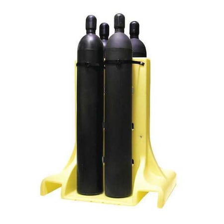 Cylinder Stand, 4 Cyl., 11-1/2in.dia., HDPE MPN:7213-YE