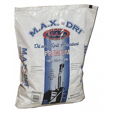 Granular Sorbent, 13 qt Absorbed per Package, 40 lb Bag, Montmorillonite Clay, Not Scented MPN:7840