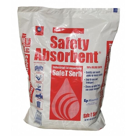 Loose Absorbent, 11 Qt Volume Absorbed per Pkg, 50 lb. Bag, Silica Free, NSF Rating J1 MPN:7951