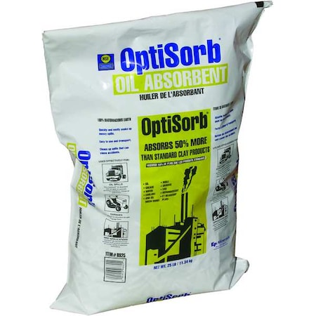 Granular Sorbent, 10 qt Absorbed per Package, 25 lb Bag, Diatomaceous Earth, Not Scented, Tan MPN:8925