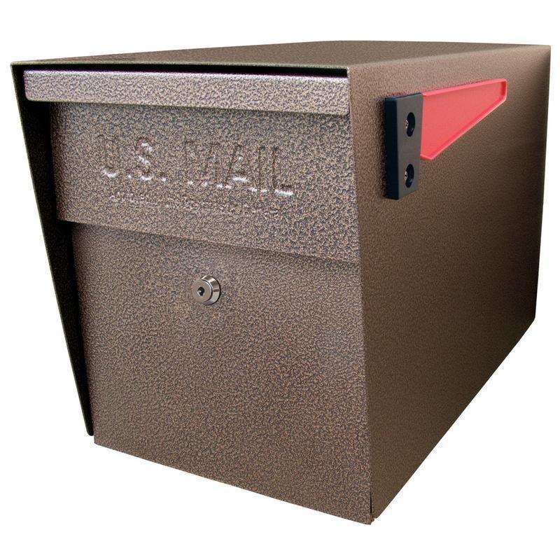 Mail Boss Curbside Locking Mailbox, 13 3/4in x 11 1/4in x 21in, Bronze MPN:7108