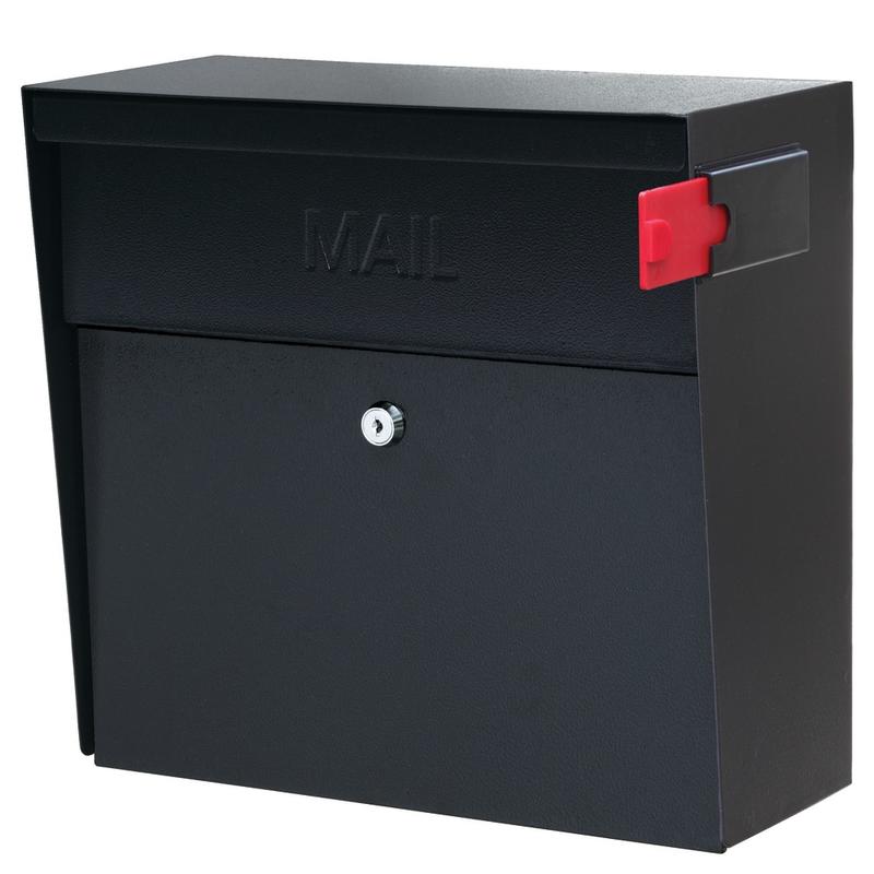 Mail Boss Metro Mail Wall Mount Locking Mailbox, 14 3/4inH x 15 2/5inW x 7 1/8inD, Black MPN:7162