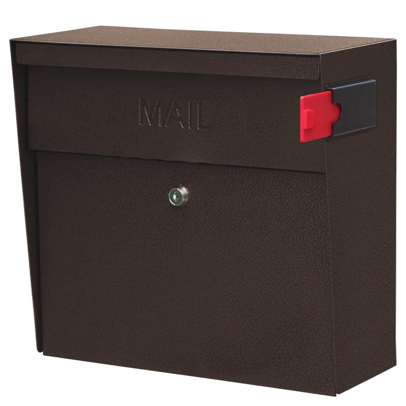 Mail Boss Metro Mail Wall Mount Locking Mailbox, 14 3/4inH x 15 2/5inW x 7 1/8inD, Bronze MPN:7164