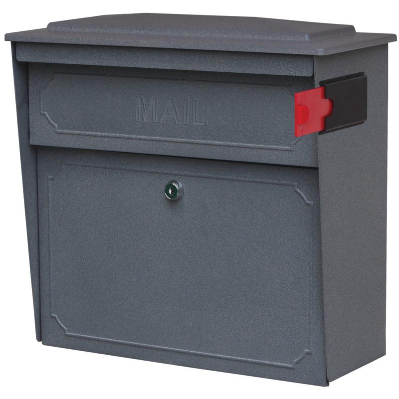 Mail Boss Townhouse Wall Mount Locking Mailbox, 16inH x 15 3/4inW x 7 1/2inD, Granite MPN:7171